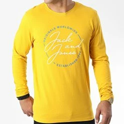Top 10 🛒 Tee 👕 Shirt Manches Longues Jerrys 12222085 Jaune de Jack And Jones 🧨