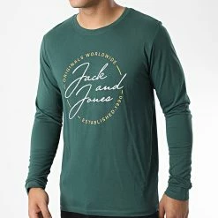 Vente flash 😍 Tee 👕 Shirt Manches Longues Jerrys 12222085 Vert de Jack And Jones ⭐