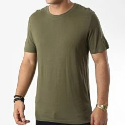 Acheter 🧨 Tee 👚 Shirt Organic Basic 12156101 Vert Kaki de Jack And Jones 🔔
