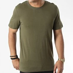 Acheter 🧨 Tee 👚 Shirt Organic Basic 12156101 Vert Kaki de Jack And Jones 🔔 -Jack And Jones Soldes jack and jones 326511 12156101 OLIVE NIGHT 20220706T161904 03