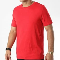 Nouveau 🎉 Tee 👚 Shirt Organic Basic 12156101 Rouge de Jack And Jones 🥰