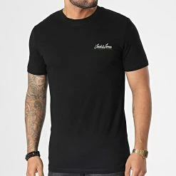 Le moins cher 🎉 Tee 👕 Shirt 12186758 Noir de Jack And Jones 👏
