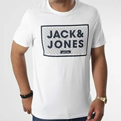 Meilleure vente ⭐ Lot De 3 Tee 👚 Shirts Harrison Blanc Bleu Marine Vert Kaki de Jack And Jones ✨ -Jack And Jones Soldes jack and jones 326563 12220975 WHITE WHITE NAVY 20220712T151803 03