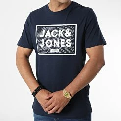 Meilleure vente ⭐ Lot De 3 Tee 👚 Shirts Harrison Blanc Bleu Marine Vert Kaki de Jack And Jones ✨ -Jack And Jones Soldes jack and jones 326563 12220975 WHITE WHITE NAVY 20220712T151807 06