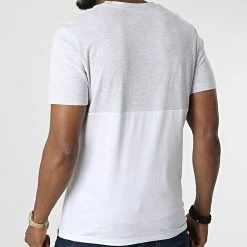 Remise ❤️ Tee 👚 Shirt Corp Block Blanc Gris Chiné de Jack And Jones 🤩 -Jack And Jones Soldes jack and jones 326806 12213332 WHITE MEL 20220817T093620 04