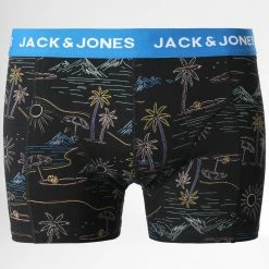 Nouveau 🌟 Lot De 3 Boxers Tattoo Skull Noir de Jack And Jones 👏 -Jack And Jones Soldes jack and jones 326807 12214586 NAVY BLAZER BLACK TA 20220719T151913 03