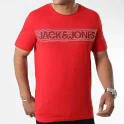 Tout neuf 💯 Tee 👕 Shirt Corp Logo Rouge de Jack And Jones 😍