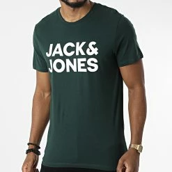 Remise ❤️ Tee 👚 Shirt Corp Logo Vert de Jack And Jones ✨