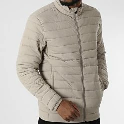 Nouveau 🔔 Doudoune Recycle Beige de Jack And Jones 🥰 -Jack And Jones Soldes jack and jones 327000 12211129 CROCKERY 20220817T094046 03