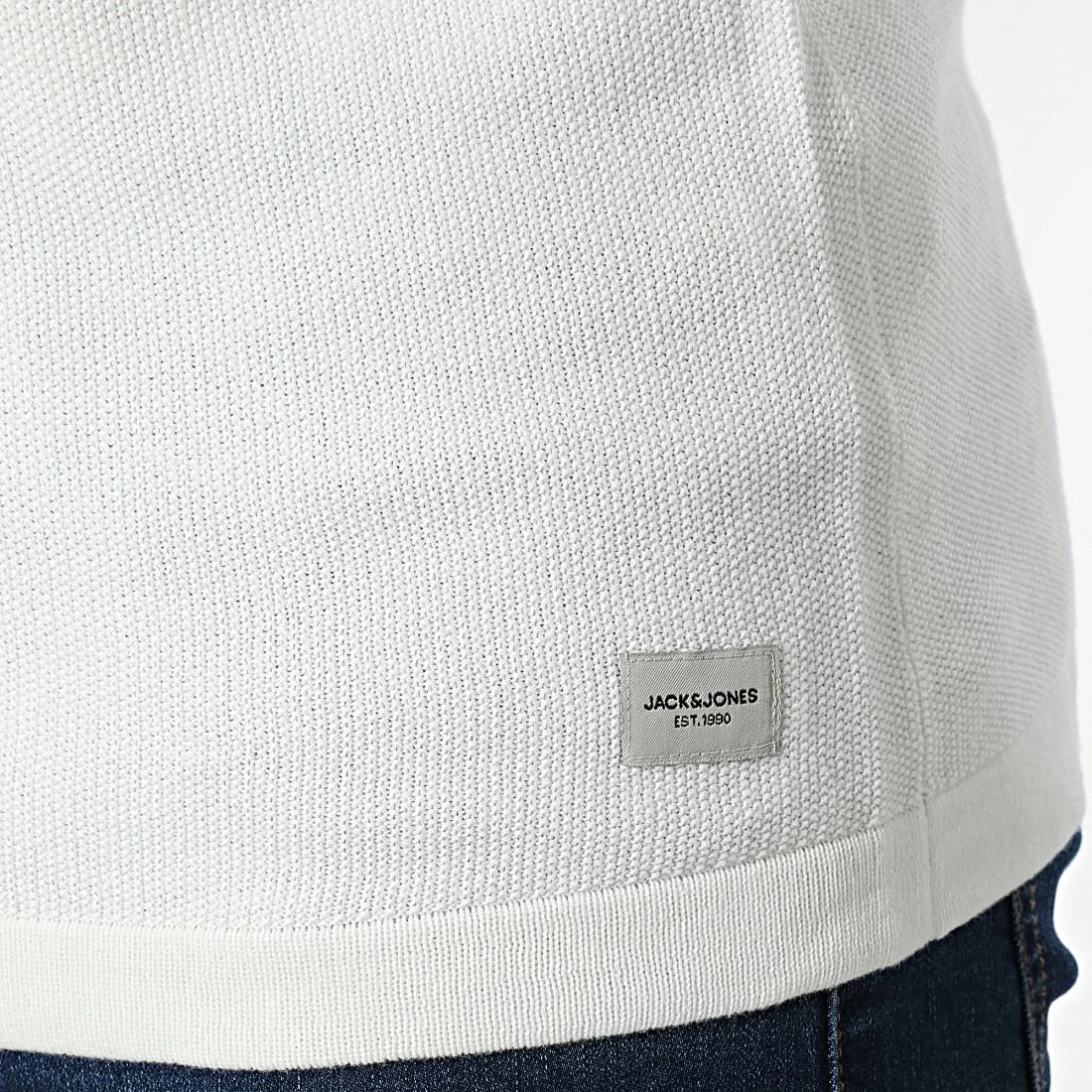 Vente flash 🎉 Tee 👕 Shirt Manches Longues Gustav Knit 12201706 Blanc de Jack And Jones 🔥 2 Vente flash 🎉 Tee 👕 Shirt Manches Longues Gustav Knit 12201706 Blanc de Jack And Jones 🔥 – Image 2