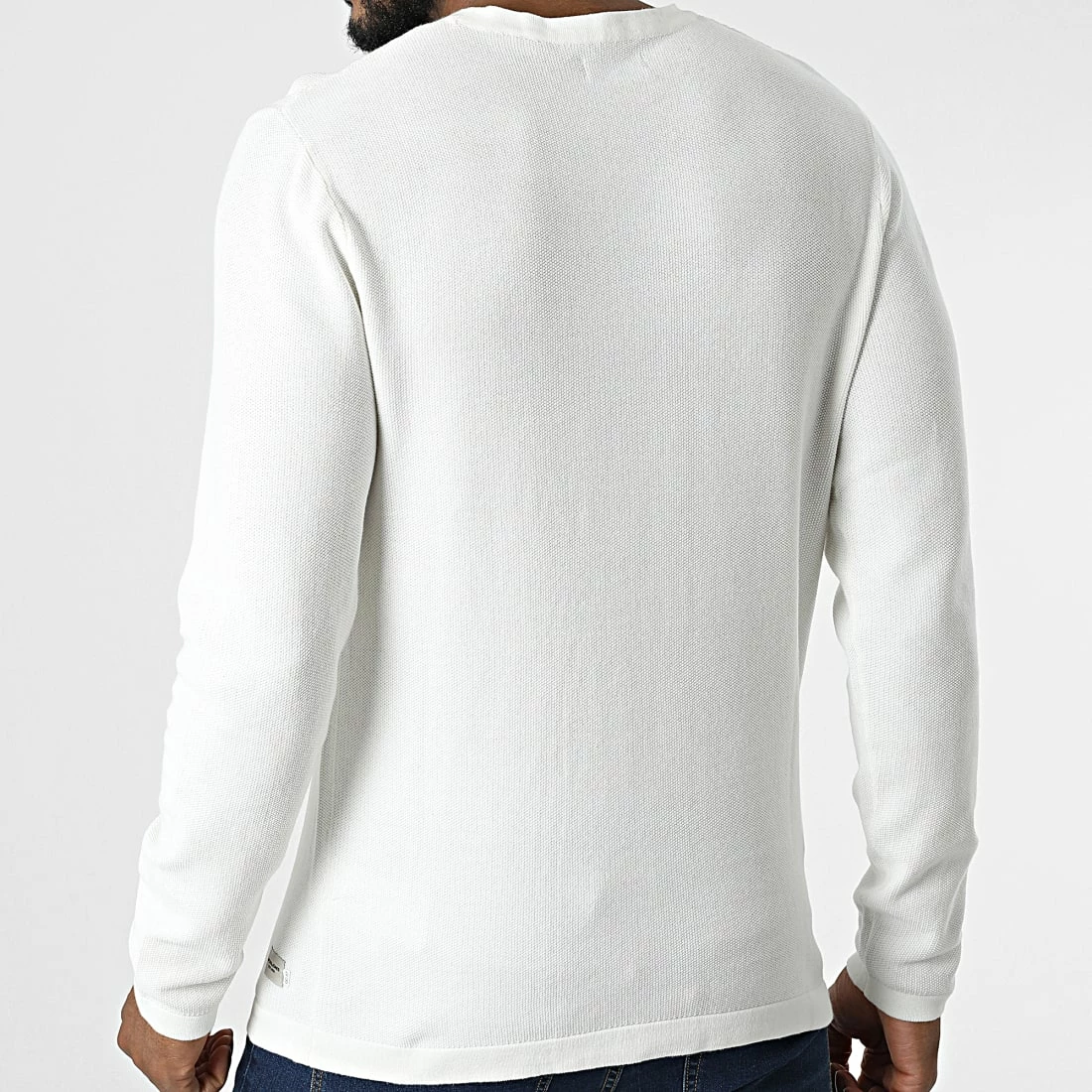 Vente flash 🎉 Tee 👕 Shirt Manches Longues Gustav Knit 12201706 Blanc de Jack And Jones 🔥 4 Vente flash 🎉 Tee 👕 Shirt Manches Longues Gustav Knit 12201706 Blanc de Jack And Jones 🔥 – Image 4