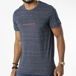 Bon marché ✨ Tee 👕 Shirt Berg Upscaled 12216272 Bleu Marine Chiné de Jack And Jones 😀