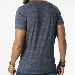 Bon marché ✨ Tee 👕 Shirt Berg Upscaled 12216272 Bleu Marine Chiné de Jack And Jones 😀 -Jack And Jones Soldes jack and jones 327077 12216272 NAVY BLAZER MEL 20220708T113918 04