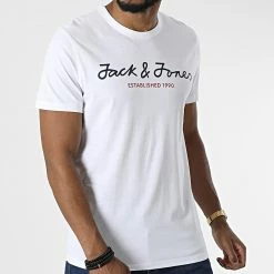 Remise 💯 Tee 👕 Shirt Berg Upscaled 12216272 Blanc de Jack And Jones 👏 -Jack And Jones Soldes jack and jones 327079 12216272 WHITE 20220708T114208 03