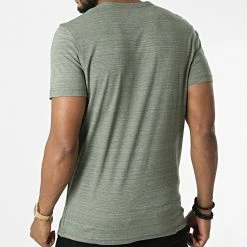 Vente flash 🛒 Tee 👕 Shirt Berg Upscaled 12216272 Vert Kaki Chiné de Jack And Jones ❤️ -Jack And Jones Soldes jack and jones 327081 12216272 FOUR LEAF CLOVE MEL 20220708T113641 04