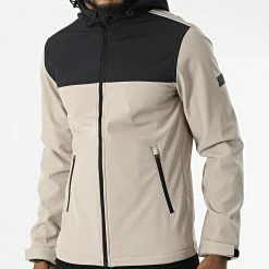 Coupon 😍 Veste Zippée Capuche Marvin 12212363 Beige Noir de Jack And Jones ✨