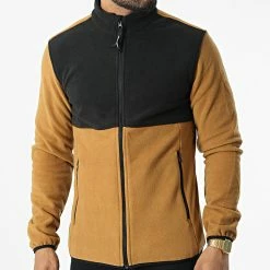 Nouveau 🔥 Veste Polaire Zippée Hyper Camel Noir de Jack And Jones ✨