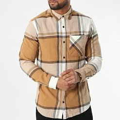 Remise 💯 Chemise Manches Longues A Carreaux Owen Fast Check Beige Camel de Jack And Jones 😉 -Jack And Jones Soldes jack and jones 327594 12221896 CHIPMUNK 20220713T150729 03