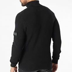 Meilleure affaire 👍 Pull Col Roulé Classic Waffle Noir de Jack And Jones 🥰 -Jack And Jones Soldes jack and jones 327610 12213642 BLACK 20220713T150622 04