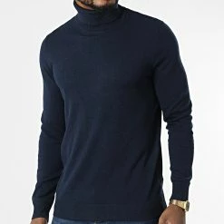 Budget 💯 Pull Col Roulé Emil Bleu Marine de Jack And Jones 💯