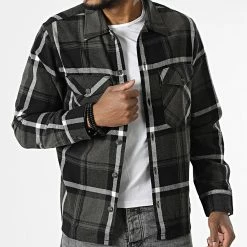 Budget 🔔 Surchemise A Carreaux Jay Gris Noir de Jack And Jones 🔥 -Jack And Jones Soldes jack and jones 328688 12213478 GREY MELANGE 20220721T160753 03