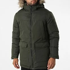 Bon marché 🌟 Parka Capuche Fourrure Craft Vert Kaki de Jack And Jones ❤️ -Jack And Jones Soldes jack and jones 328723 12211773 ROSIN 20220722T162858 03