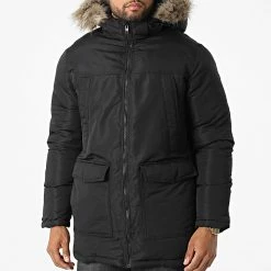 Tout neuf 😍 Parka Capuche Fourrure Craft Noir de Jack And Jones 👍 -Jack And Jones Soldes jack and jones 328726 12211773 BLACK 20220725T155319 03