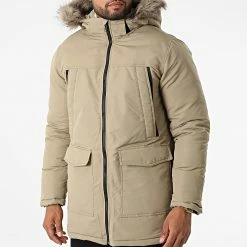 Tout neuf 😉 Parka Capuche Fourrure Craft Beige de Jack And Jones 🔥 -Jack And Jones Soldes jack and jones 328732 12211773 ELMWOOD 20220722T162914 03