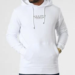 Remise ⌛ Sweat Capuche Archie Blanc de Jack And Jones ⭐ -Jack And Jones Soldes jack and jones 329032 12216335 WHITE 20220725T155455 03