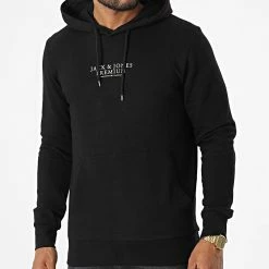 Sortie 😉 Sweat Capuche Archie Noir de Jack And Jones 🌟