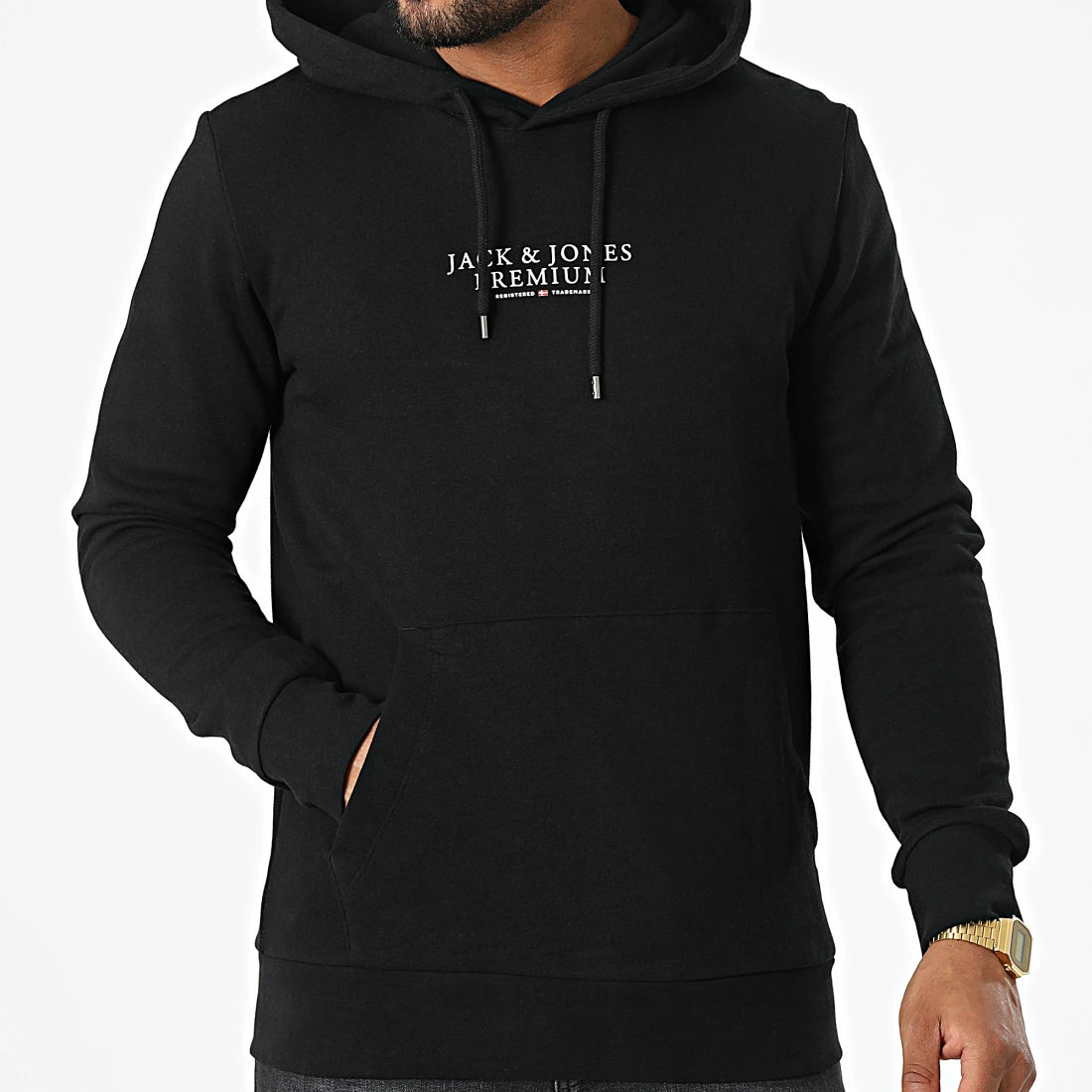 Sortie 😉 Sweat Capuche Archie Noir de Jack And Jones 🌟 3 Sortie 😉 Sweat Capuche Archie Noir de Jack And Jones 🌟 – Image 3