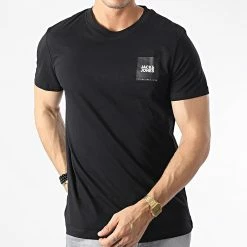 Le moins cher 😉 Tee 👕 Shirt Lock Noir de Jack And Jones 🌟 -Jack And Jones Soldes jack and jones 329096 12213248 BLACK SMALL 20220722T153035 03