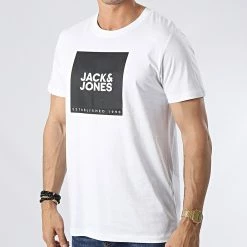 De gros 🔔 Tee 👕 Shirt Lock Blanc de Jack And Jones ✨ -Jack And Jones Soldes jack and jones 329099 12213248 WHITE BIG 20220722T152432 03