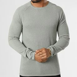 Grosses soldes ⌛ Pull Hill Knit Vert Clair de Jack And Jones 😀 -Jack And Jones Soldes jack and jones 329831 12157321 SLATE GRAY TWISTED 20220728T144141 03