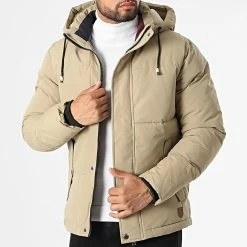 Promo 😉 Parka Capuche Timo Sable de Jack And Jones 🎁