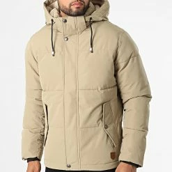 Promo 😉 Parka Capuche Timo Sable de Jack And Jones 🎁 -Jack And Jones Soldes jack and jones 330180 12212392 ELMWOOD 20220817T100751 03