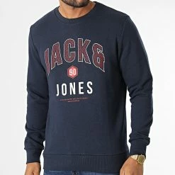 De gros 🔔 Sweat Crewneck Thomas Bleu Marine de Jack And Jones ⌛