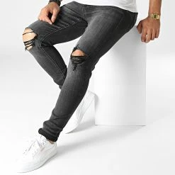 Coupon 🔥 Jean Skinny Pete Noir de Jack And Jones 🌟 -Jack And Jones Soldes jack and jones 330278 12212787 BLACK DENIM 20220802T162011 03