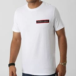 Top 10 ✨ Tee 👚 Shirt Xander Patch Blanc de Jack And Jones 🧨