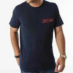 Top 10 💯 Tee 👕 Shirt Xander Patch Bleu Marine de Jack And Jones 😀 -Jack And Jones Soldes jack and jones 331161 12218264 NAVY BLAZER 20220811T144218 03