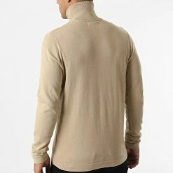 Nouveau 🤩 Pull Col Zippé Eli Knit High Beige de Jack And Jones 👏 -Jack And Jones Soldes jack and jones 331163 12212368 CROCKERY 20220811T144616 04