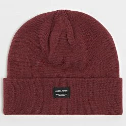 Vente flash 🔔 Bonnet DNA Bordeaux de Jack And Jones 😍