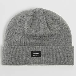 Vente flash 🥰 Bonnet DNA Gris Chiné de Jack And Jones ✨