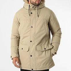 Grosses soldes 🛒 Parka Capuche Fourrure Winner Beige de Jack And Jones 🔔 -Jack And Jones Soldes jack and jones 331259 12211948 ELMWOOD 20220811T143035 03
