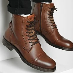 Budget ✨ Boots Russell Leather 12156000 Cognac de Jack And Jones 🎉