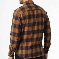 Coupon ✨ Chemise Manches Longues A Carreaux Plain Autumn Buffalo Camel Bleu Marine de Jack And Jones 🔥 -Jack And Jones Soldes jack and jones 333712 12212128 RUBBER 20220826T142734 04