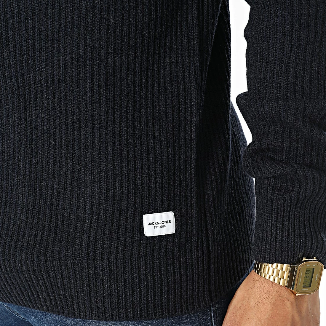 Budget 😍 Pull Pannel Bleu Marine de Jack And Jones 🔔 2 Budget 😍 Pull Pannel Bleu Marine de Jack And Jones 🔔 – Image 2