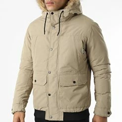 Sortie 😉 Parka Capuche Fourrure Winner Bomber Beige Foncé de Jack And Jones 🛒 -Jack And Jones Soldes jack and jones 333788 12211978 ELMWOOD 20220823T141053 03