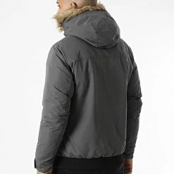 De gros 🎉 Parka Capuche Fourrure Winner Bomber Gris Anthracite de Jack And Jones ⌛ -Jack And Jones Soldes jack and jones 333793 12211978 ASPHALT 20220823T141112 04