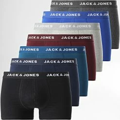 Tout neuf 😉 Lot De 7 Boxers Spector Noir Bleu Bordeaux de Jack And Jones 🤩